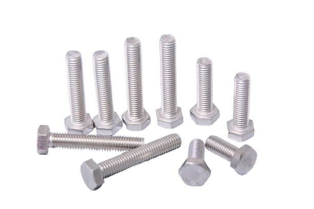 Assorted silver hex cap bolts
